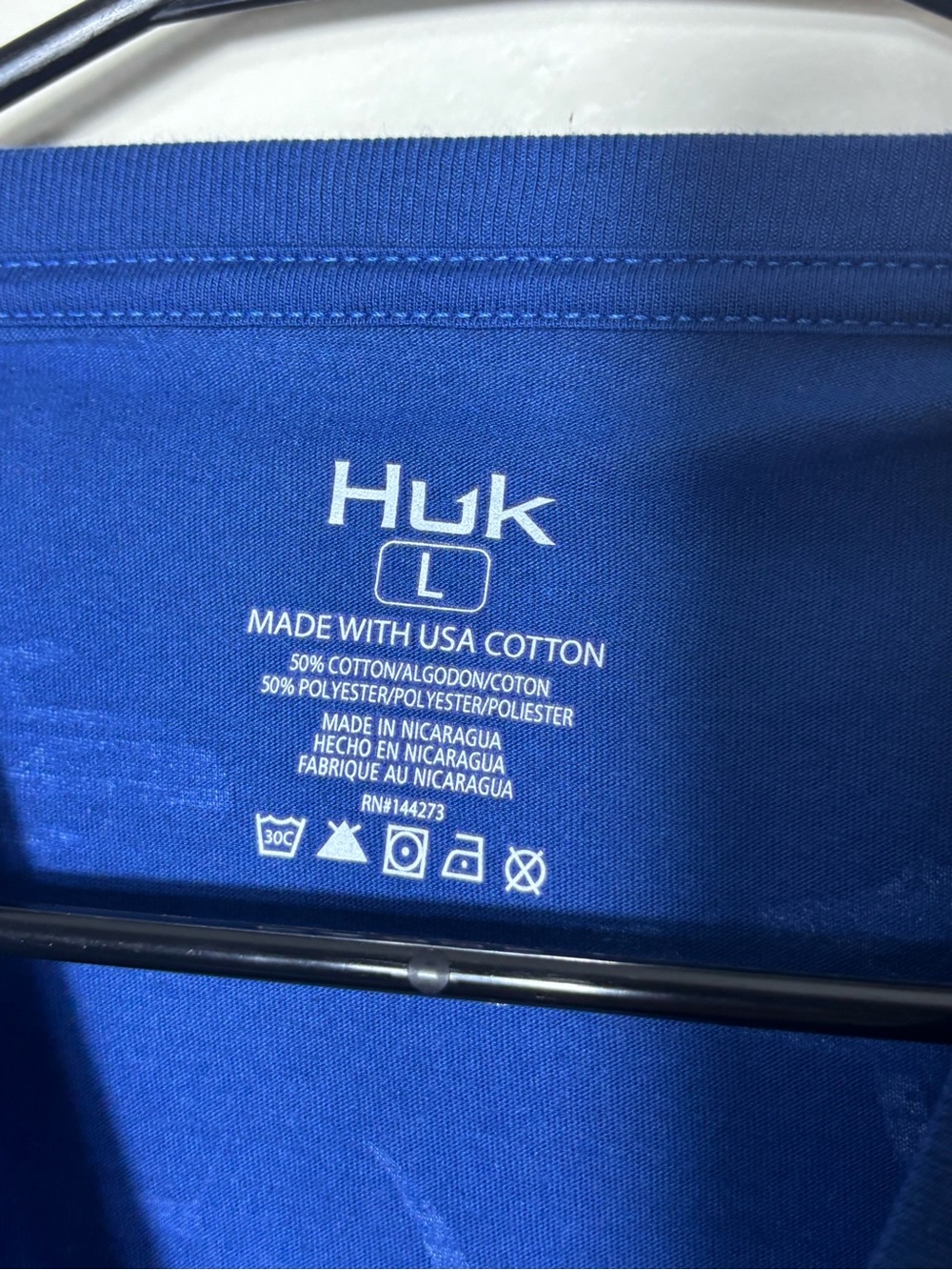 NWT HUK Shirt KC Flag Fish Pursuit Performance Fishing Blue Mens Size L - Picture 5 of 9